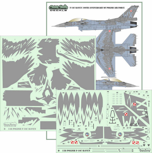 Model Maker D48138 1:48 F-16C RAVEN 100th Anniv Polish AF