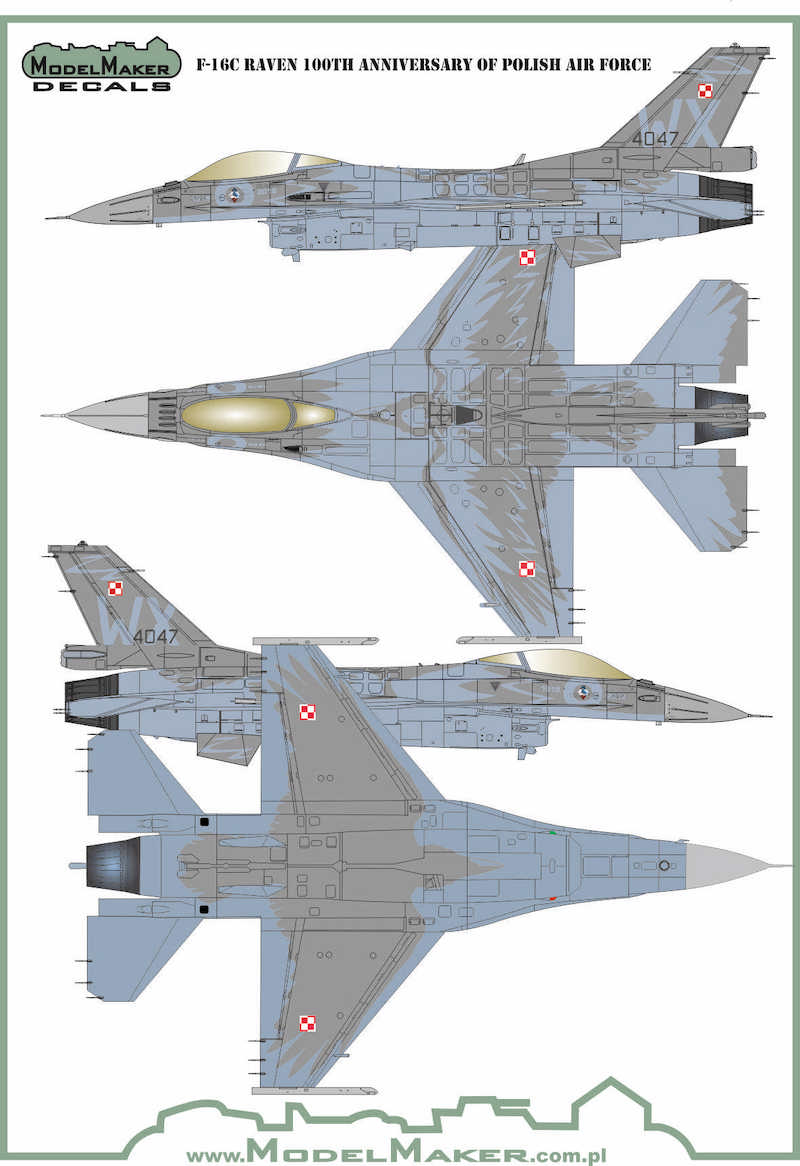 Model Maker D48138 1:48 F-16C RAVEN 100th Anniv Polish AF