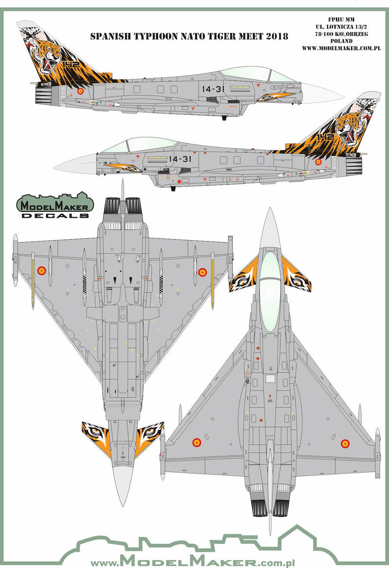 Model Maker Decals D48139 1:48 Spanish Typhoon NATO Tiger Meet 2018