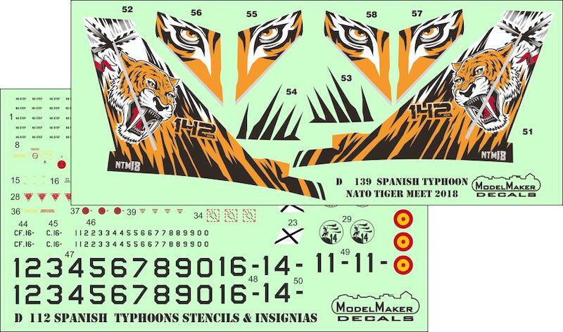 Model Maker Decals D48139 1:48 Spanish Typhoon NATO Tiger Meet 2018
