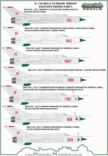 Model Maker D48150 1:48 MiG-21 Polish Service Edition Part I