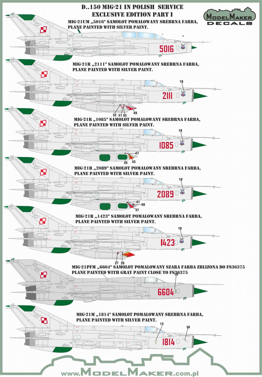 Model Maker D48150 1:48 MiG-21 Polish Service Edition Part I