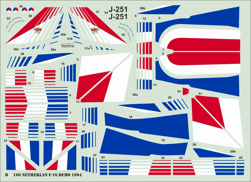 Model Maker D48160 1:48 Dutch F-16A Fighting Falcon demo 1994