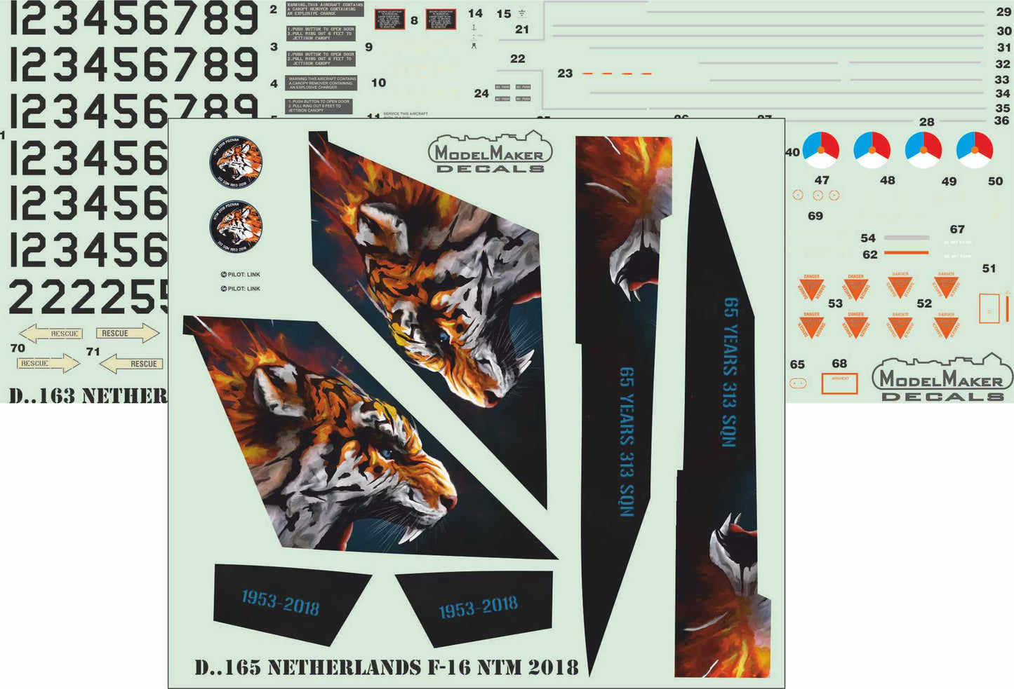 Model Maker Decals D48165 1:48 Netherlands F-16 NTM 2018