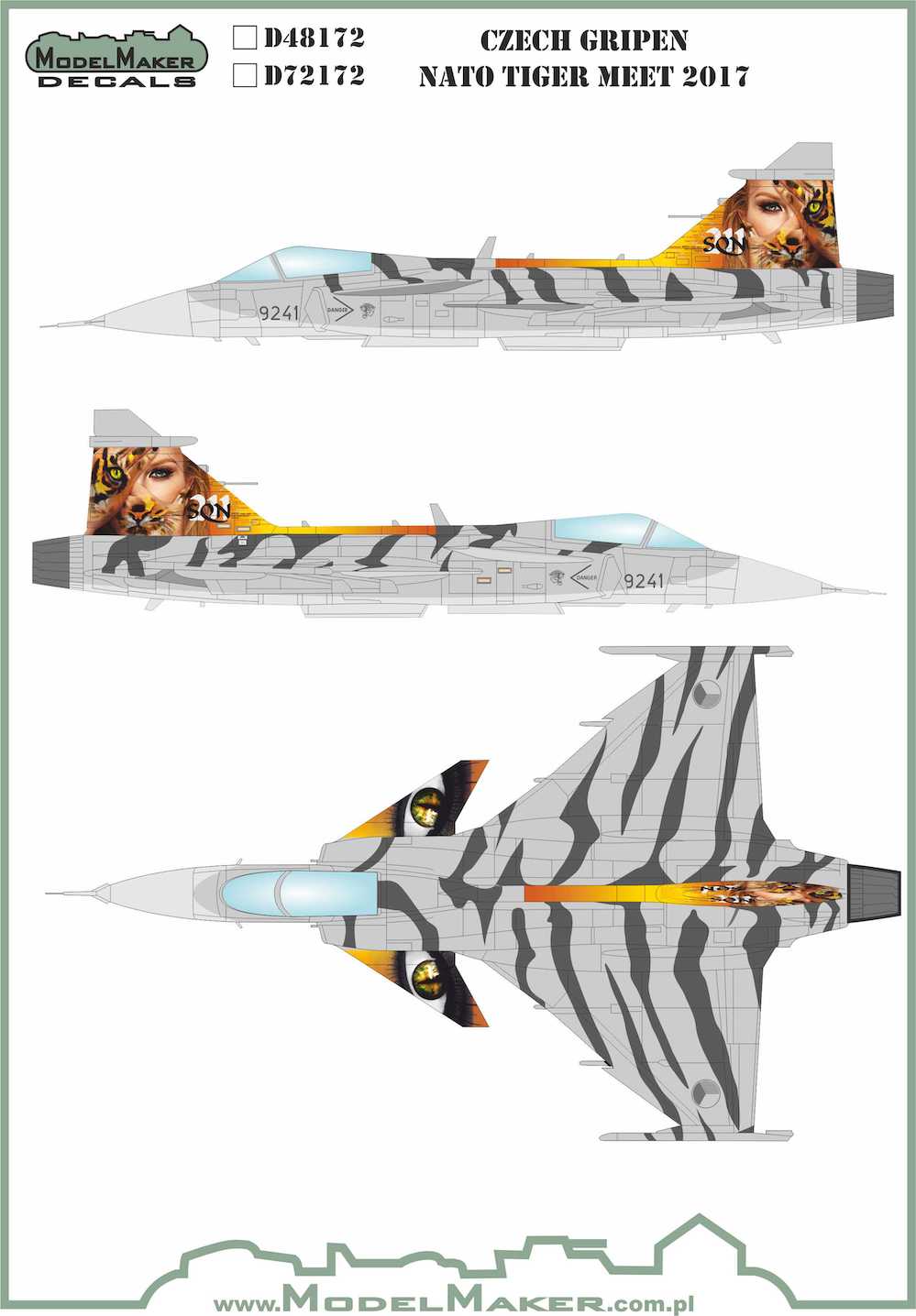 Model Maker Decals D48172 1:48 Czech Air Force Saab JAS-39C Gripen