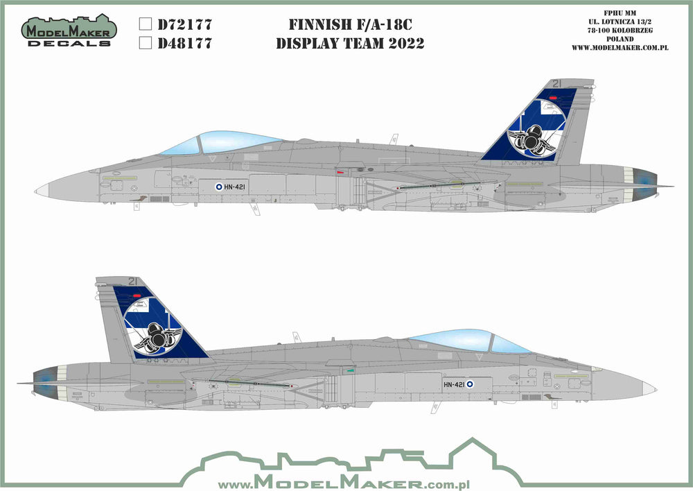 Model Maker Decals D48177 1:48 Finnish F/A-18C Display Team 2022