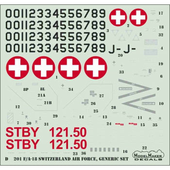 Model Maker D48201 1:48 Swiss Air Force F/A-18C/D Generic Set