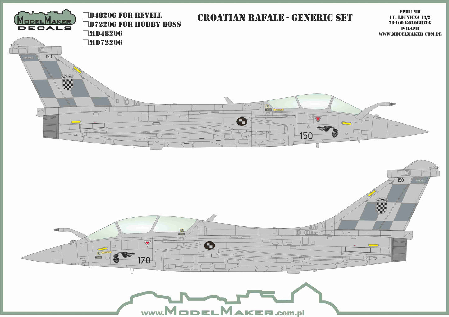 Model Maker Decals D48206 1:48 Croatian Dassault Rafale