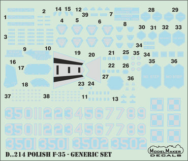 Model Maker Decals D48214 1:48 Polish F-35A Lightning II generic set