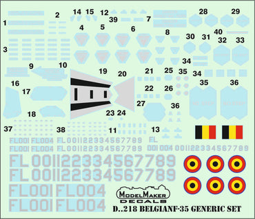 Model Maker Decals D48218 1:48 Belgian F-35A Lightning II generic set