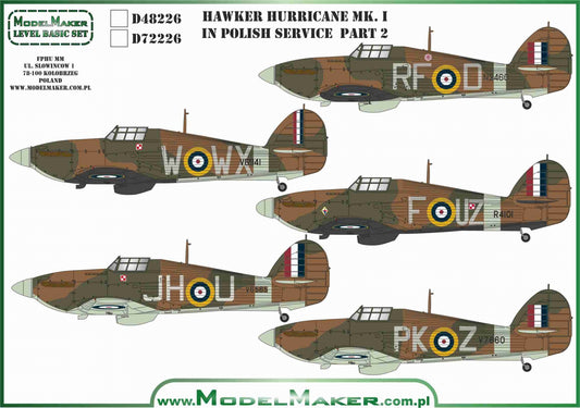 Model Maker Decals D48226 1:48 Hawker Hurricane Mk.I in Polish service part 2