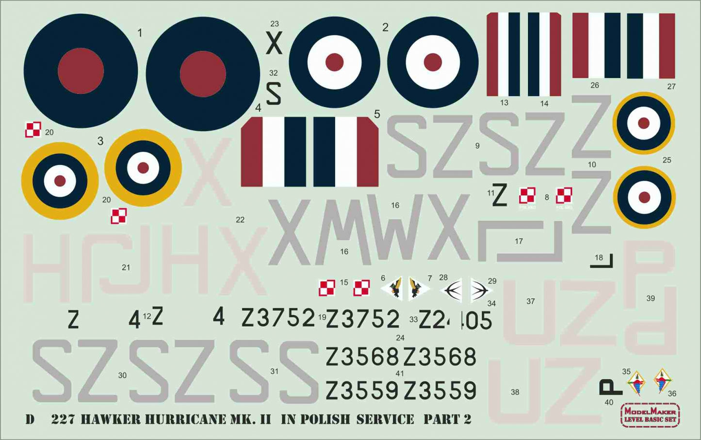 Model Maker Decals D48227 1:48 Hawker Hurricane Mk.II/IV in Polish service part2