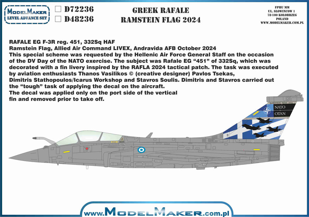 Model Maker Decals D48236 1:48 Greek Rafale Ramstein Flag 2024