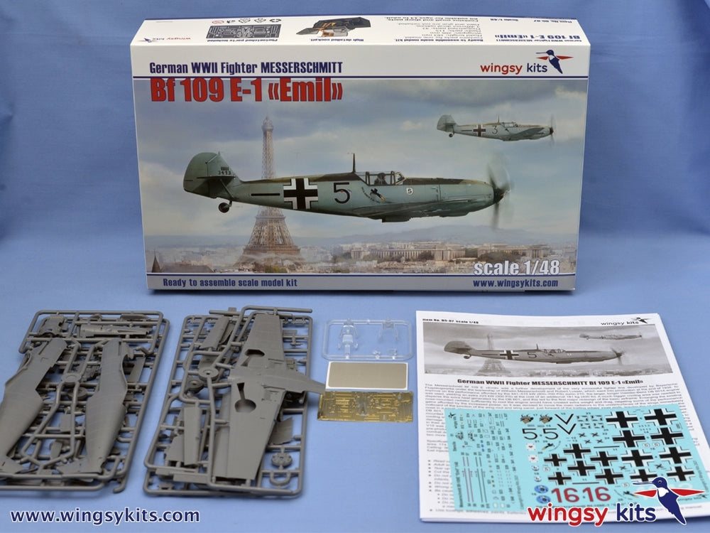 Wingsy Kits D5-07 1:48 Messerschmitt Bf-109E-1 with PE & Decals