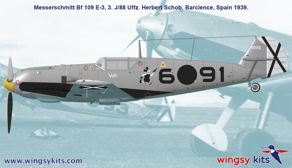 Wingsy Kits D5-09 1:48 Bf-109E-1 & E-3 Emil Legion Condor Double Kit