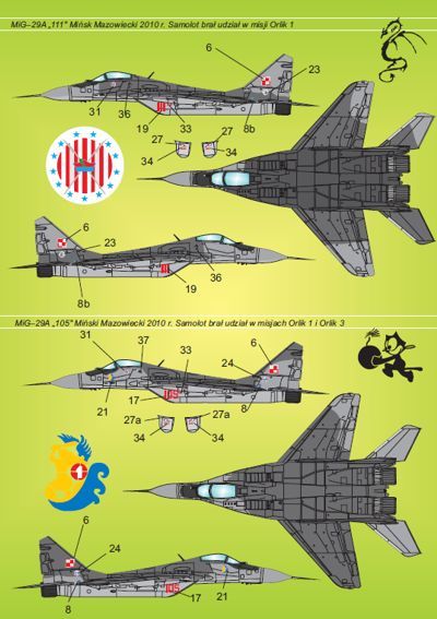 Model Maker Decals D72007 1:72 Mikoyan MiG-29A in Polish service vol.2