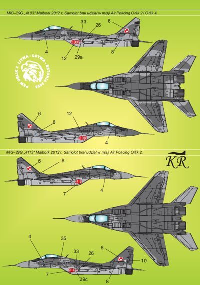 Model Maker Decals D72007 1:72 Mikoyan MiG-29A in Polish service vol.2