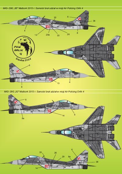 Model Maker Decals D72007 1:72 Mikoyan MiG-29A in Polish service vol.2