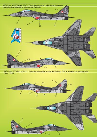 Model Maker Decals D72007 1:72 Mikoyan MiG-29A in Polish service vol.2