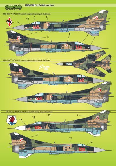 Model Maker Decals D72013 1:72 Mikoyan MiG-23MF in Polish service