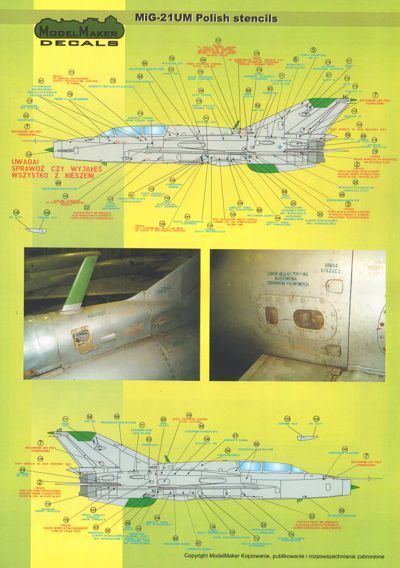 Model Maker D72020 1:72 MiG-21PFM/M/MF/bis/UM Polish Stencils