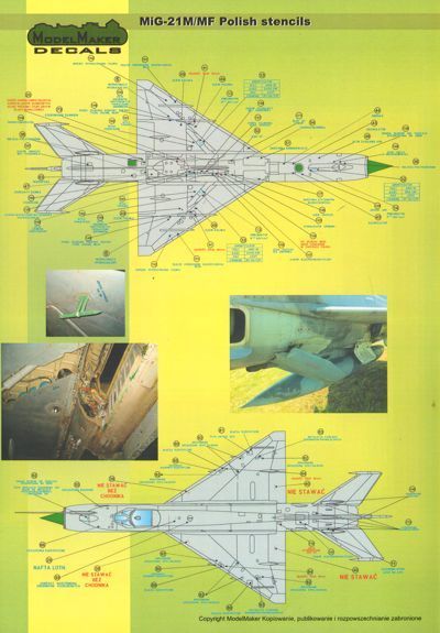 Model Maker D72020 1:72 MiG-21PFM/M/MF/bis/UM Polish Stencils