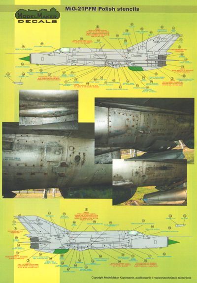 Model Maker D72020 1:72 MiG-21PFM/M/MF/bis/UM Polish Stencils