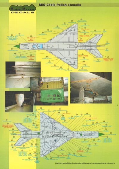 Model Maker D72020 1:72 MiG-21PFM/M/MF/bis/UM Polish Stencils