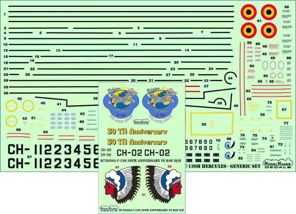 Model Maker D72030A 1:72 C-130 Hercules 30th Anniv Belgian AF