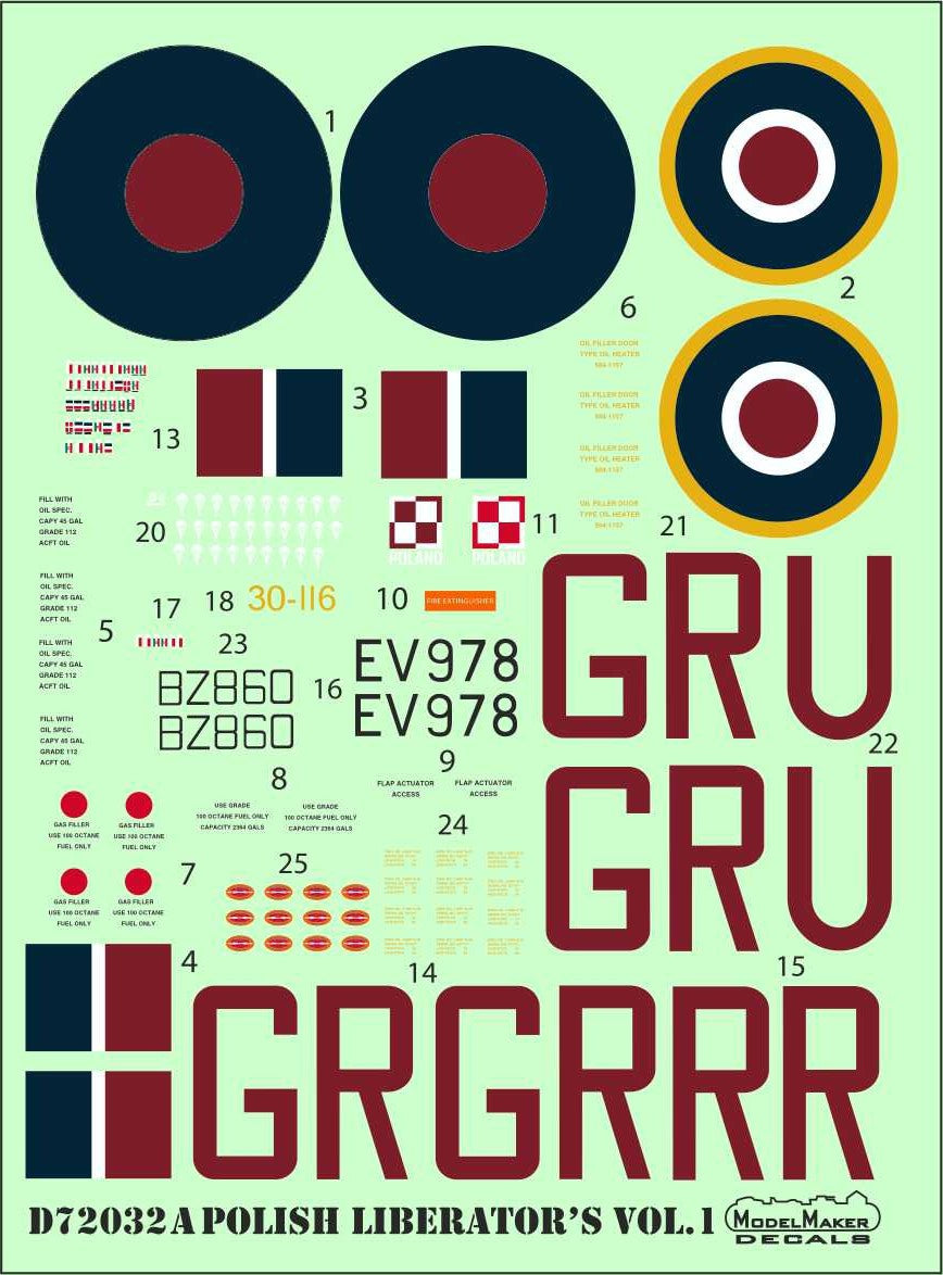 Model Maker D72032A 1:72 Polish Consolidated Liberator III/VI Vol 1
