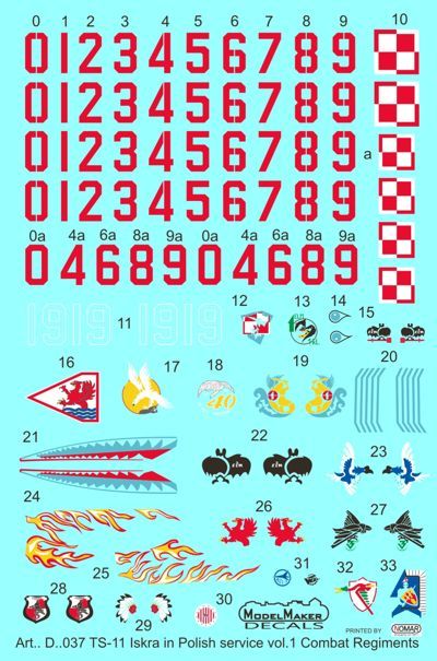 Model Maker Decals D72037 1:72 PZL TS-11 'Iskra' in Polish service vol.1