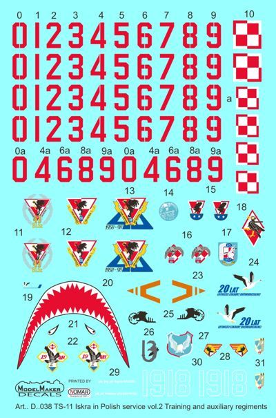 Model Maker Decals D72038 1:72 PZL TS-11 'Iskra' in Polish service vol.2