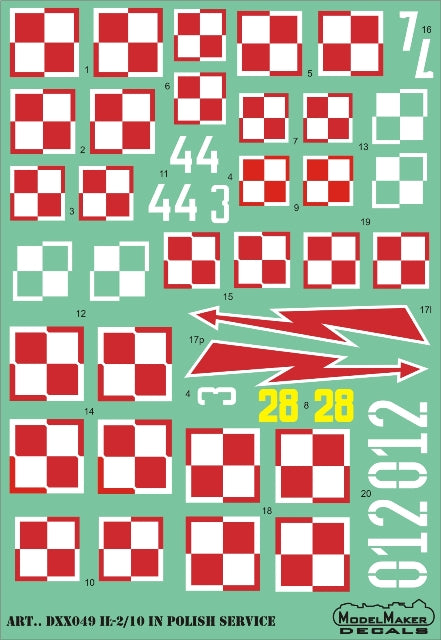 Model Maker Decals D72049 1:72 Ilyushin Il-2/10 in Polish service