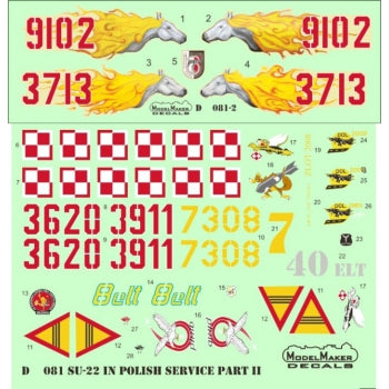 Model Maker Decals D72081 1:72  Sukhoi Su-22 in Polish srvice part II