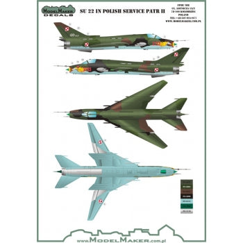 Model Maker Decals D72081 1:72  Sukhoi Su-22 in Polish srvice part II