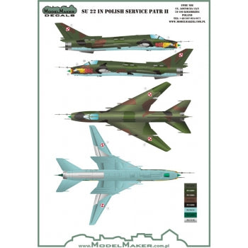 Model Maker Decals D72081 1:72  Sukhoi Su-22 in Polish srvice part II