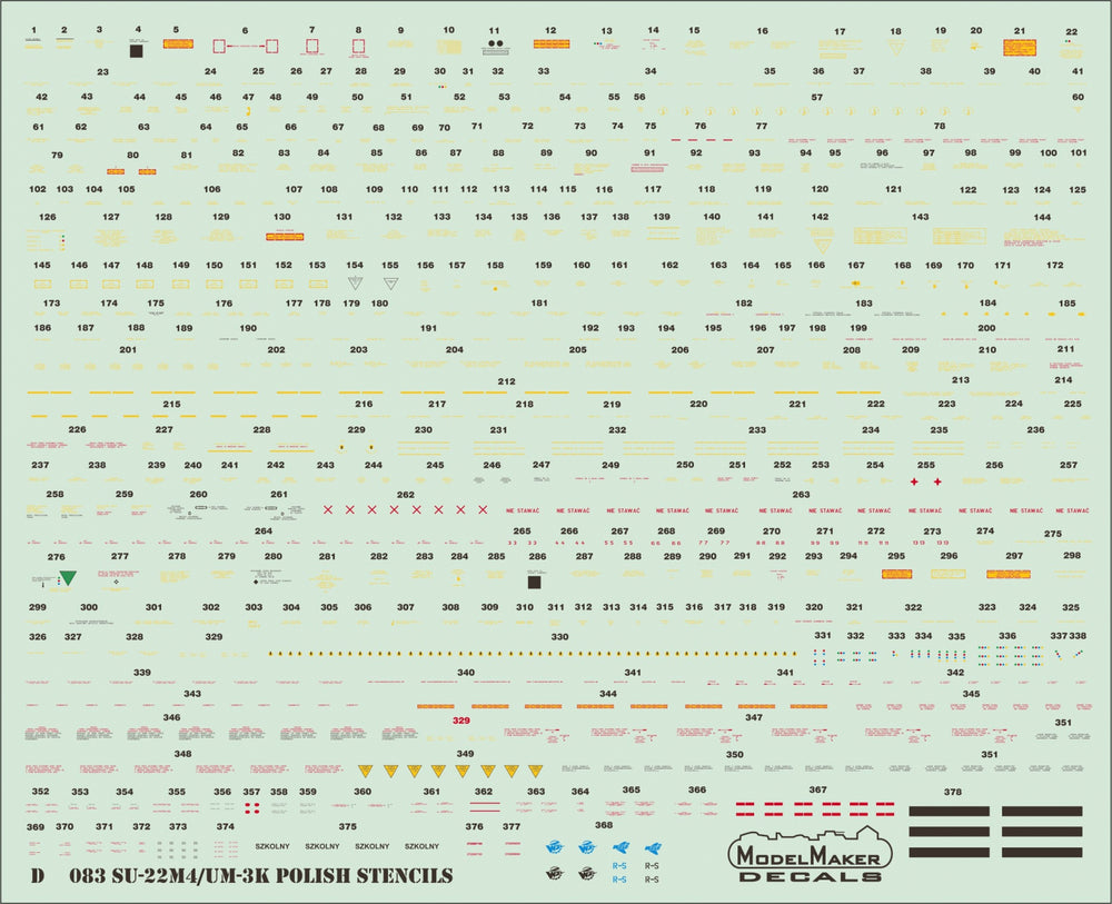 Model Maker Decals D72083 1:72 Sukhoi Su-22 Polish stencils