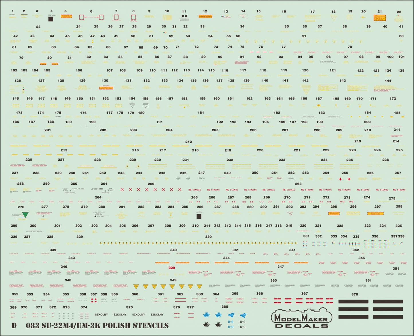 Model Maker Decals D72083 1:72 Sukhoi Su-22 Polish stencils