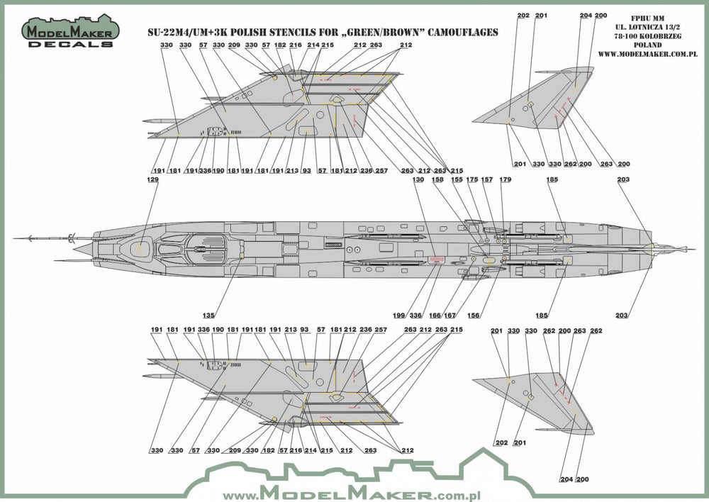 Model Maker Decals D72083 1:72 Sukhoi Su-22 Polish stencils