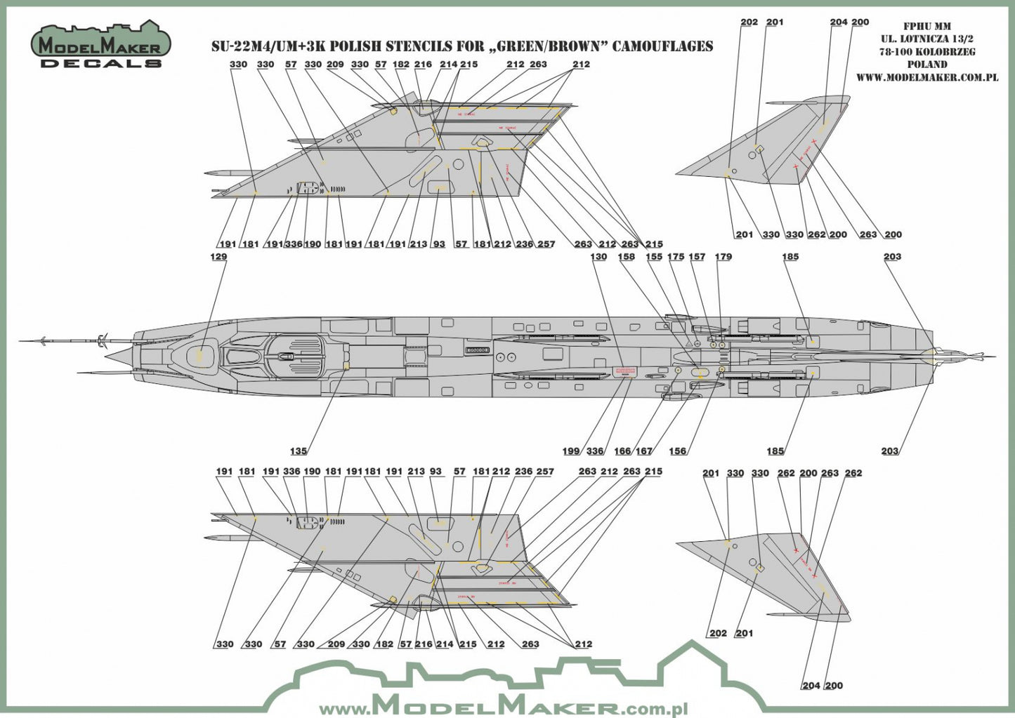 Model Maker Decals D72083 1:72 Sukhoi Su-22 Polish stencils