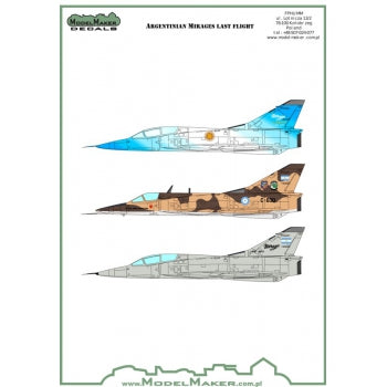 Model Maker Decals D72084 1:72 Argentine Dassault_Mirage Farewell