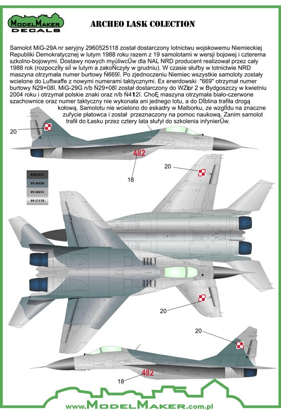 Model Maker Decals D72088 1:72 Archeo Lask Collection