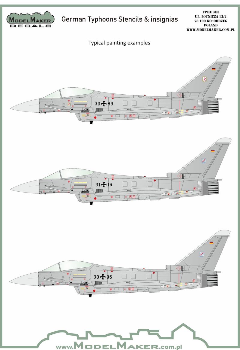 Model Maker D72095 1:72 German Eurofighter EF-2000A Stencils
