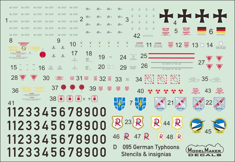 Model Maker D72095 1:72 German Eurofighter EF-2000A Stencils