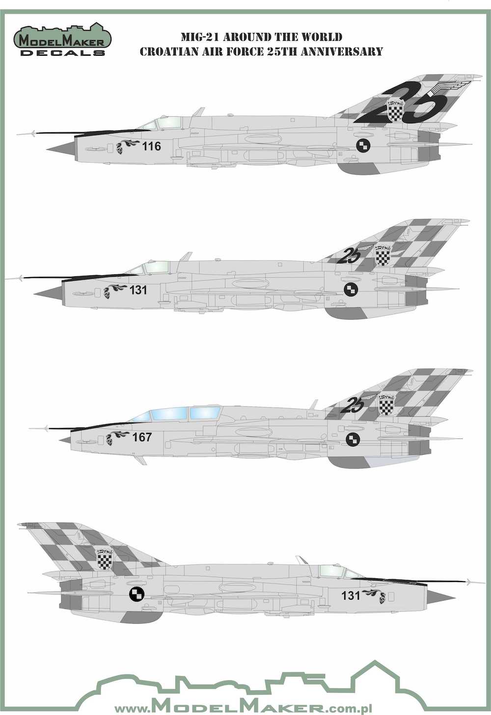 Model Maker D72098 1:72 MiG-21 Around the World Croatian AF 25th