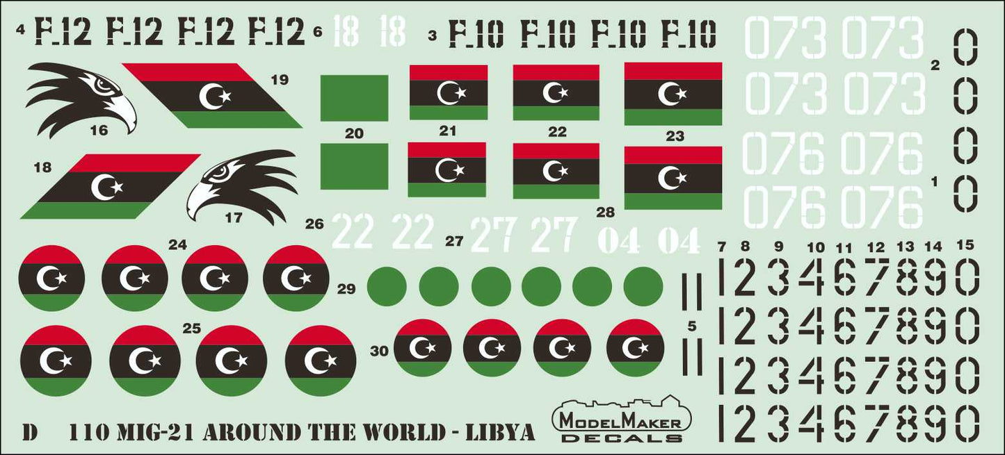 Model Maker Decals D72110 1:72 Mikoyan MiG-21 Around The World