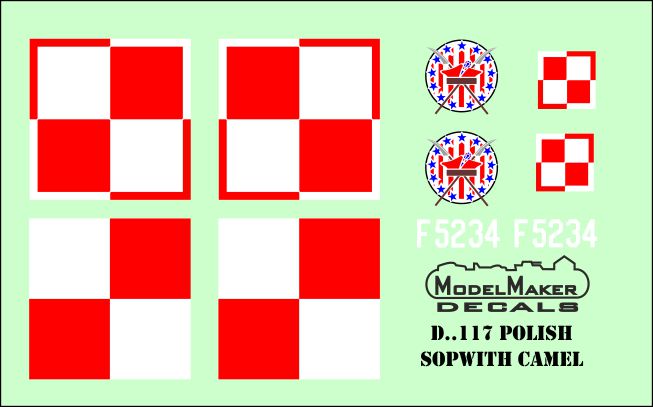 Model Maker Decals D72117 1:72 Polish Sopwith Camel