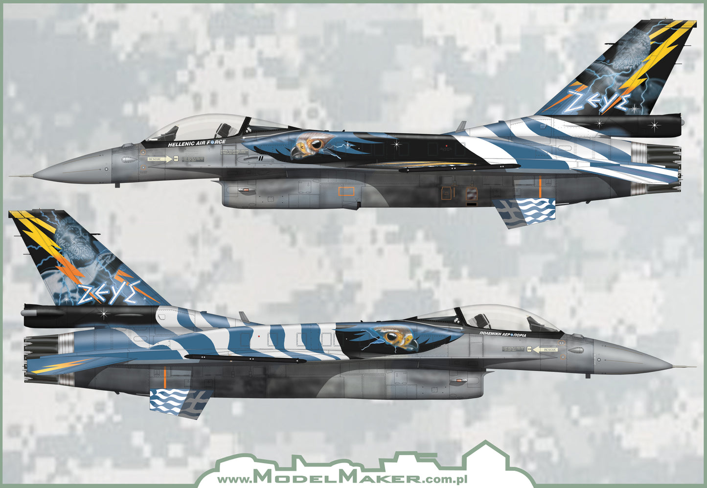Model Maker Decals D72120 1:72 F-16C ZEUS DEMO TEAM decal + resin