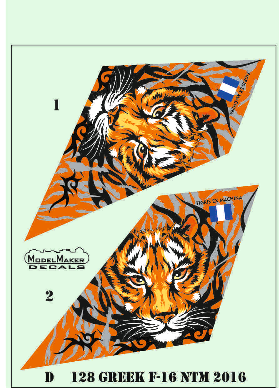 Model Maker Decals D72128 1:72 Greek F-16 Nato Tiger Meet 2016