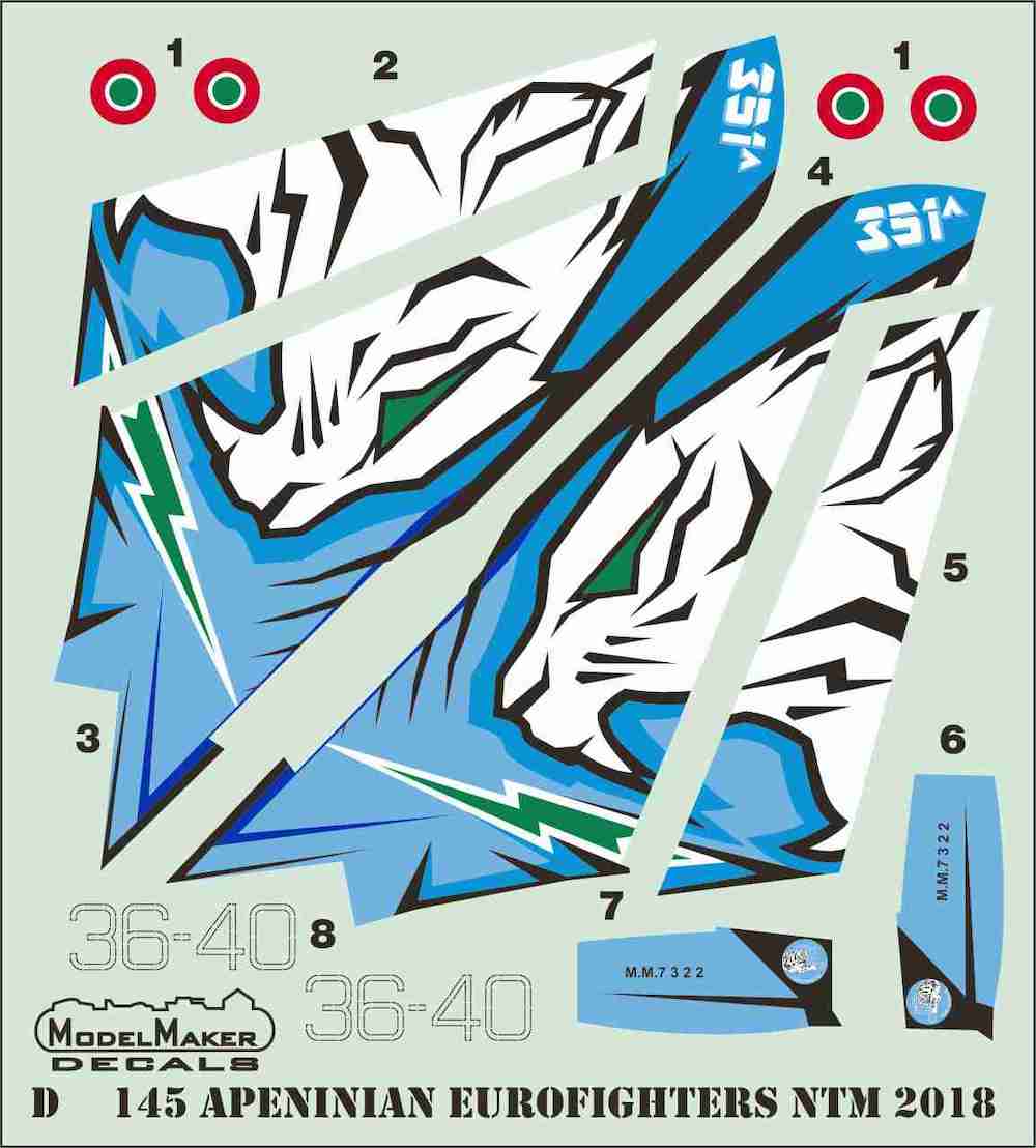 Model Maker Decals D72145 1:72 Apeninian Eurofighters NTM 2018